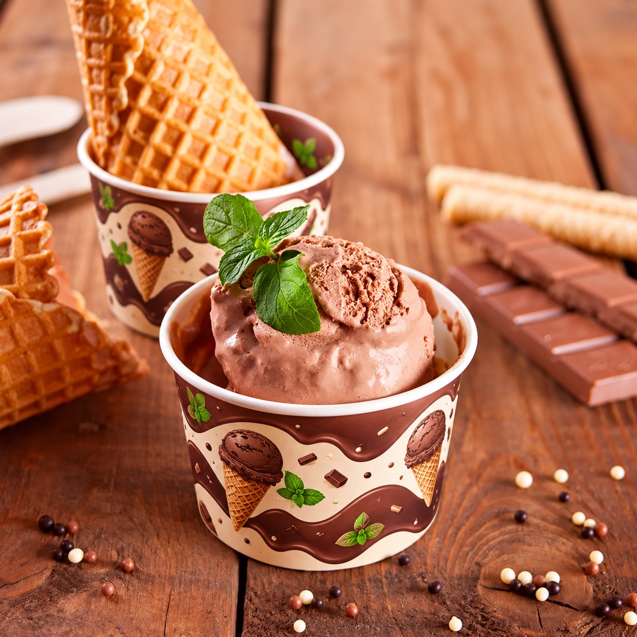 أوعية ورقية 3.5 أونص / 105 مل - غطاء بلاستيك